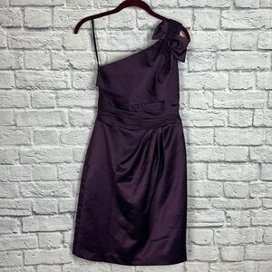 David’s Bridal Plum Dress One Shoulder Size 4